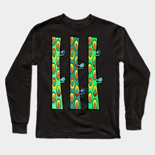 Birds and colorful trees Long Sleeve T-Shirt